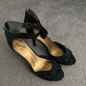 Black Seychelles Peep Toe Heels Size 10
